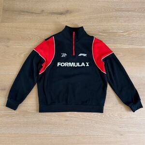 Aeropostale F1 Mens Mock Neck Quarter Zip Pullover Size M Black Red
